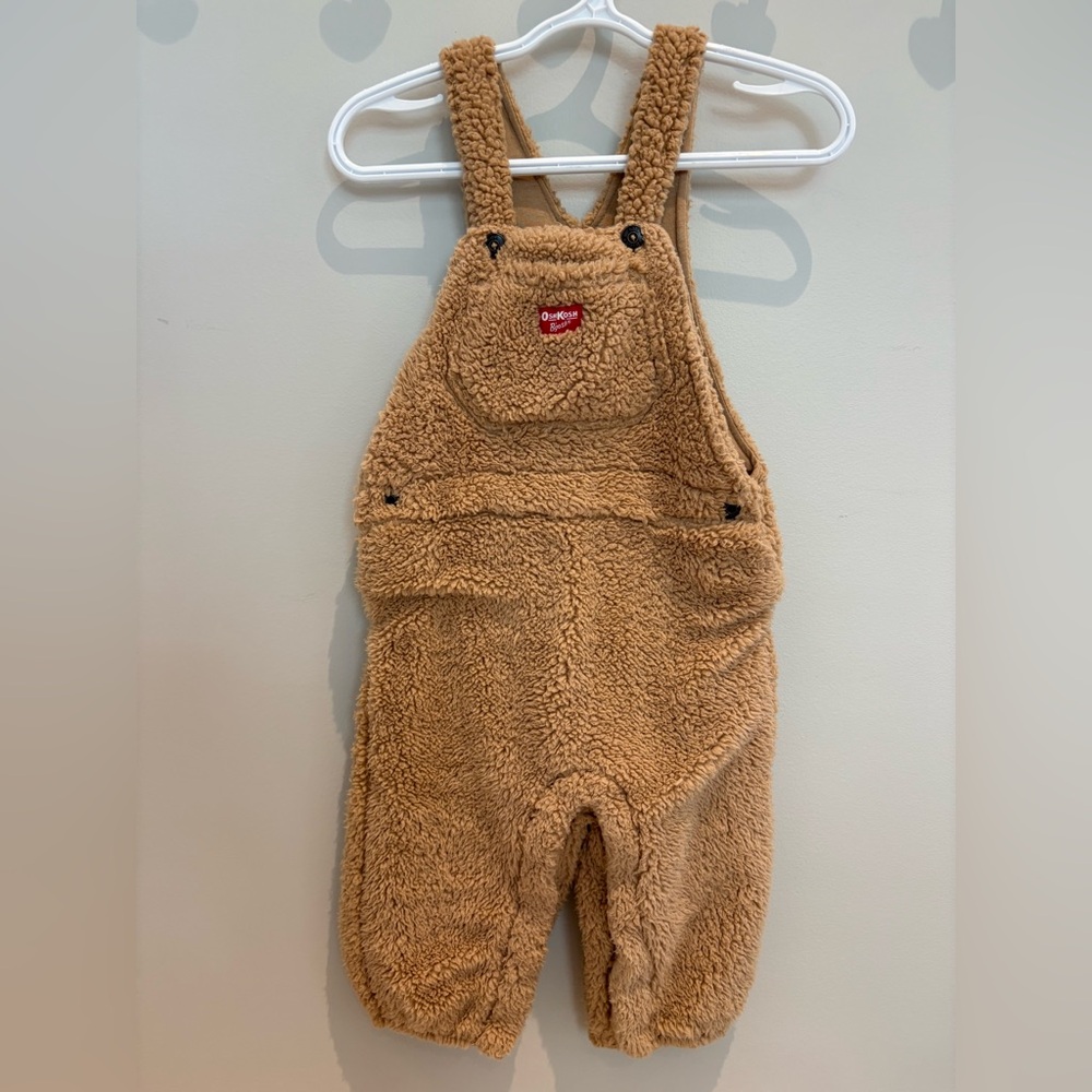 OshKosh B'gosh Tan Teddy Fleece Overalls